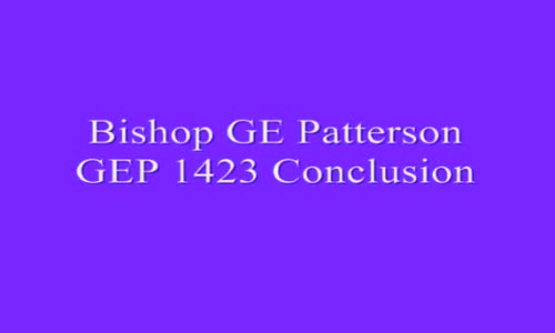 Bishop GE Patterson GEP 1423 Conclusion