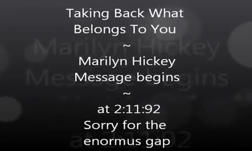 Taking Back What Belongs To You Marilyn Hickey
