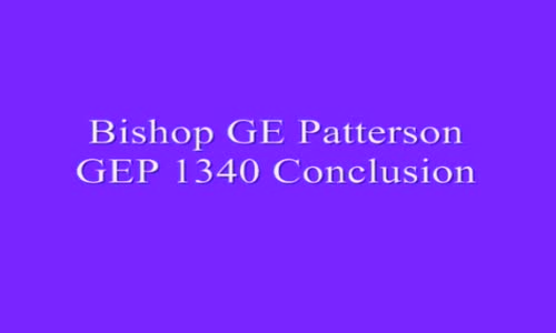 Bishop GE Patterson GEP 1340 Conclusion
